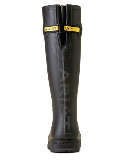 Black coloured Ariat Womens Kelmarsh Wellington Boots on White background 