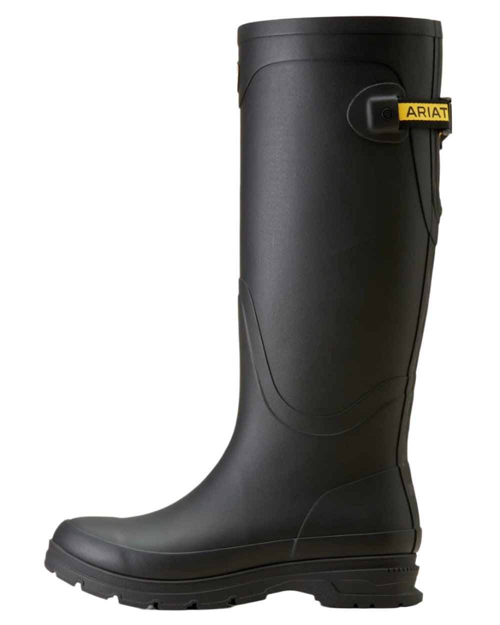 Black coloured Ariat Womens Kelmarsh Wellington Boots on White background 