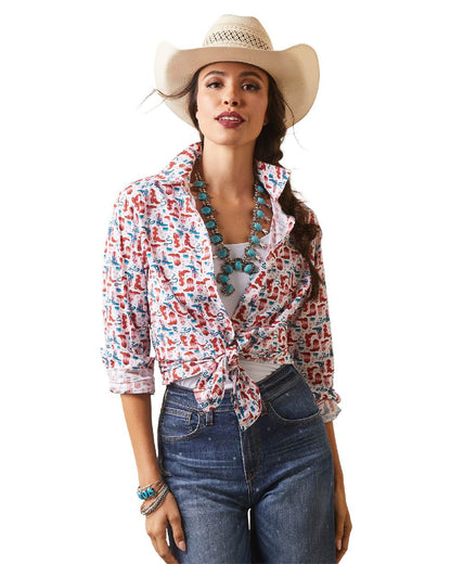 Blazin Boots Coloured Ariat Womens Kirby Stretch Western Shirt on white background 