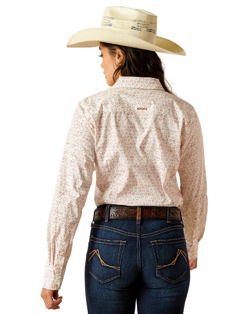 Union Star Coloured Ariat Womens Kirby Stretch Western Shirt on white background 