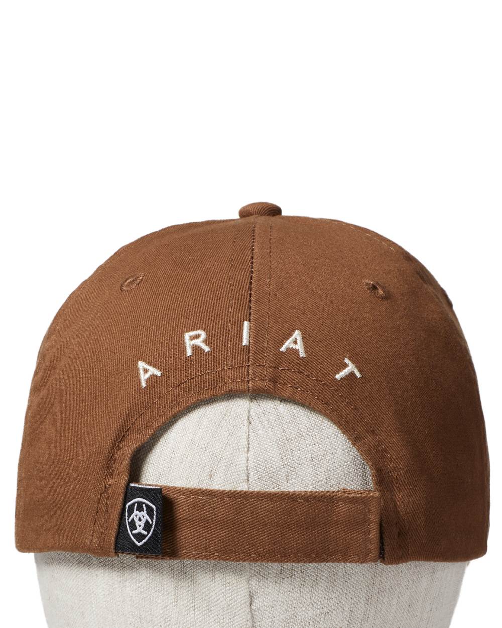 Brown Coloured Ariat Womens Lace Logo Velcro Back Cap on white background 