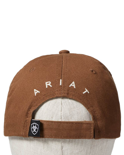 Brown Coloured Ariat Womens Lace Logo Velcro Back Cap on white background 