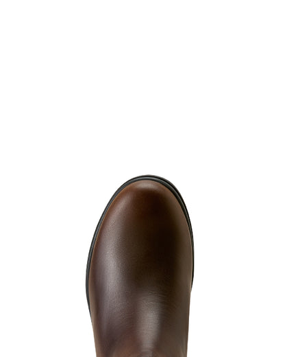 Tobacco Brown coloured Ariat Womens Langley Waterproof Chelsea Boots on white background 