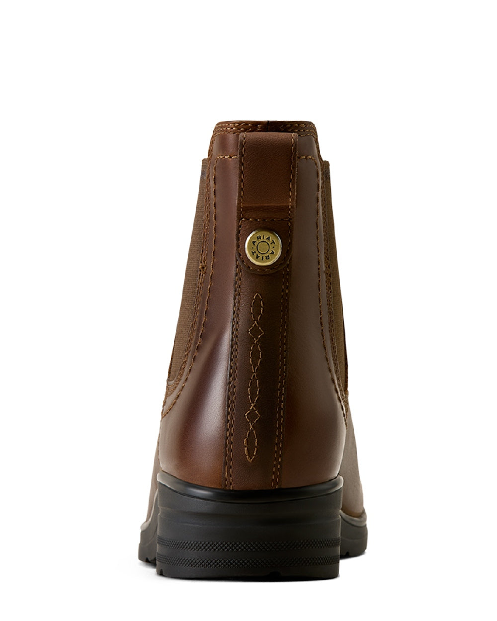 Tobacco Brown coloured Ariat Womens Langley Waterproof Chelsea Boots on white background 