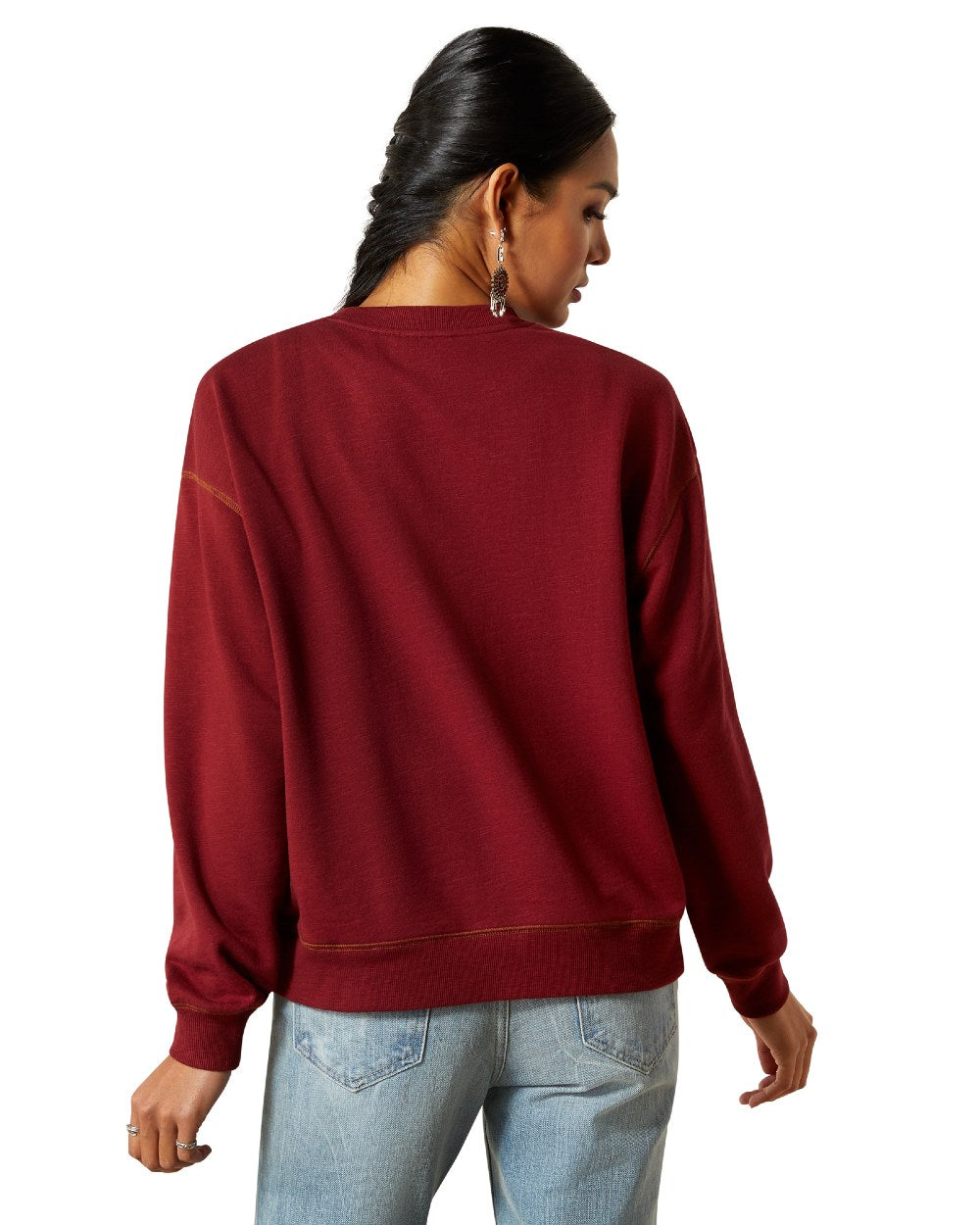 Cabernet Coloured Ariat Womens Lasso Sweatshirt on white background 