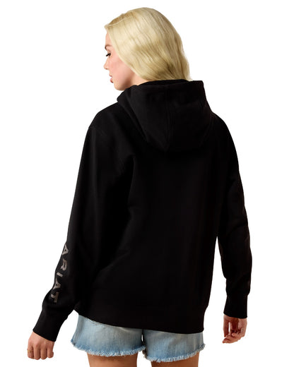 Black coloured Ariat Womens Logo 2.0 Hoodie on white background 