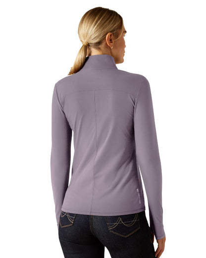 Purple Ash Coloured Ariat Womens Lowell 3.0 Quarter Zip Baselayer on white background 