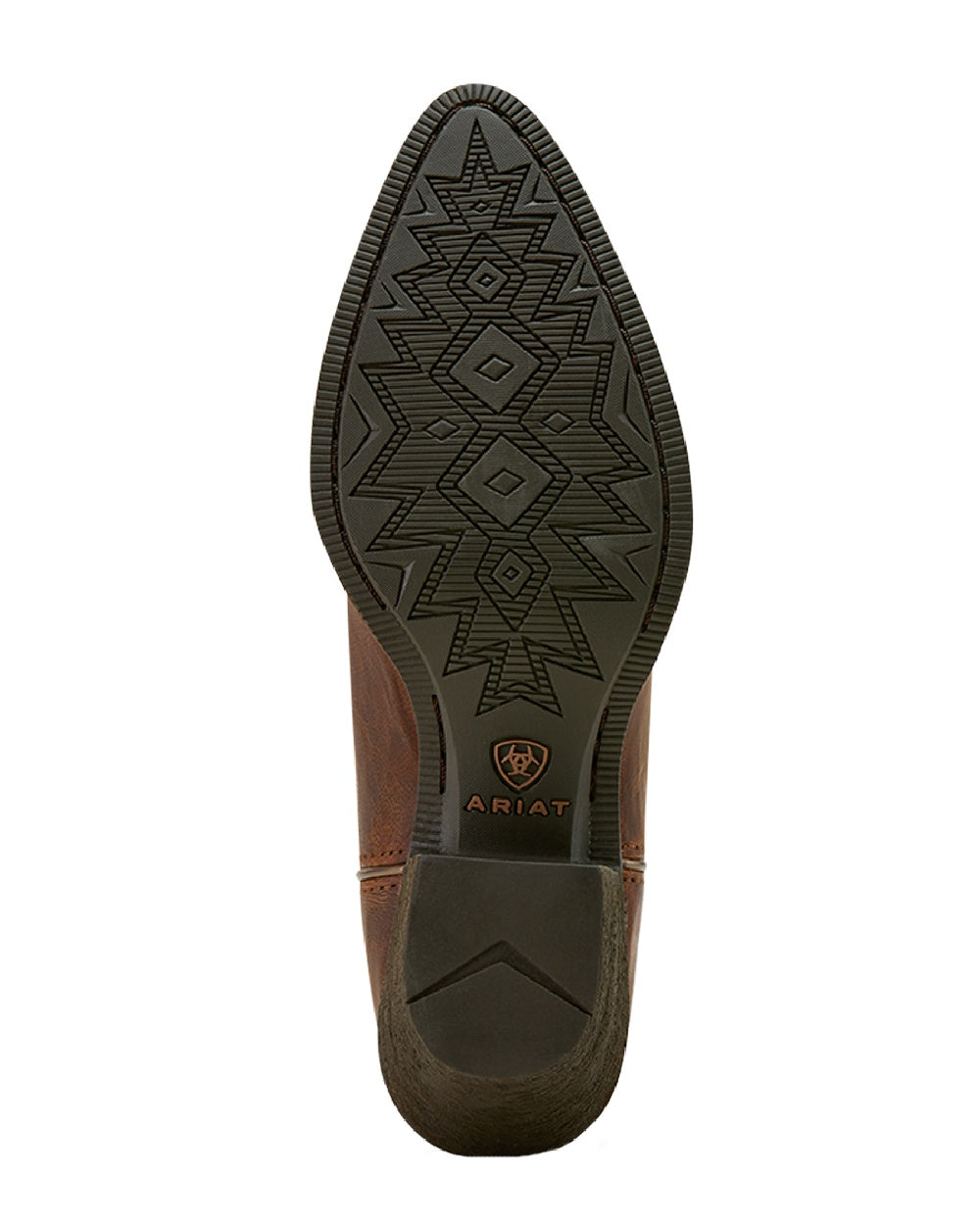 Sassy Brown coloured Ariat Womens Maggie Western Boots on white background 