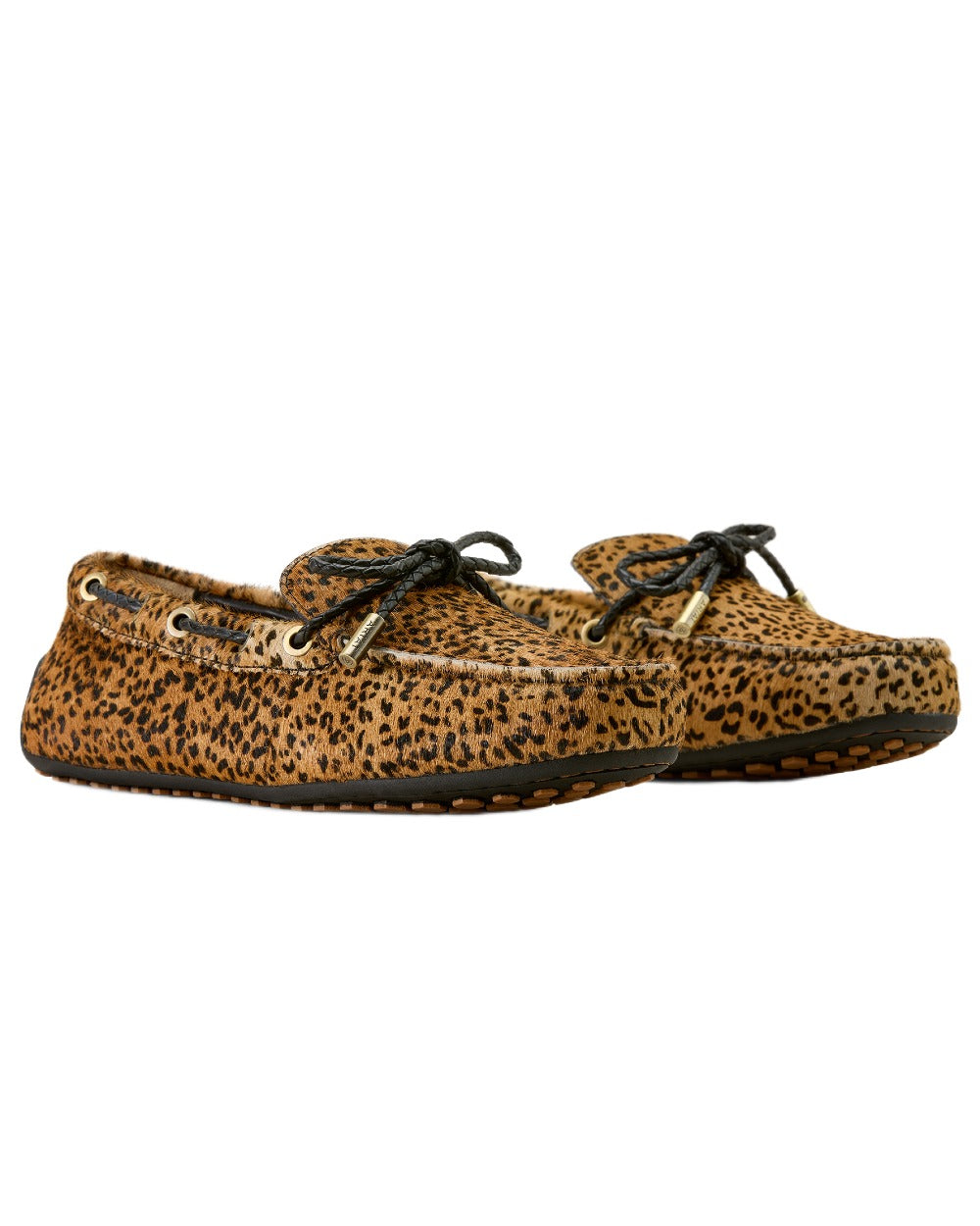 Mini Cheetah Hair On coloured Ariat Womens Margot Driving Moc on white background 