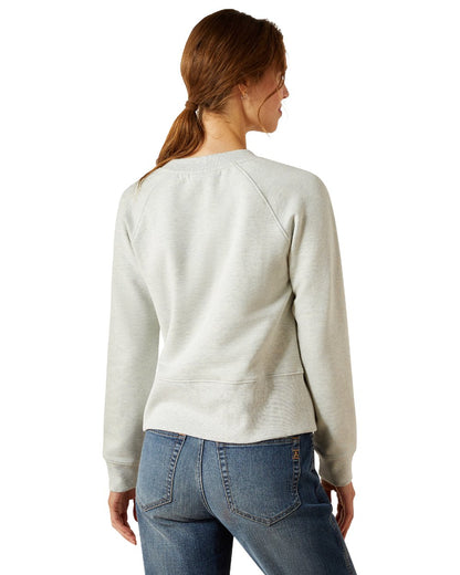 Heather Grey Coloured Ariat Womens Martine Sweatshirt on white background 