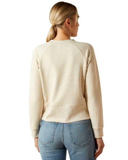 Pelican Heather Coloured Ariat Womens Martine Sweatshirt on white background 