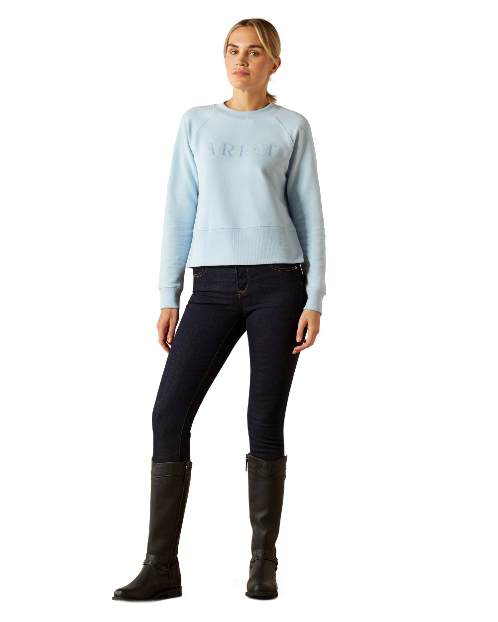 Skyway Coloured Ariat Womens Martine Sweatshirt on white background 