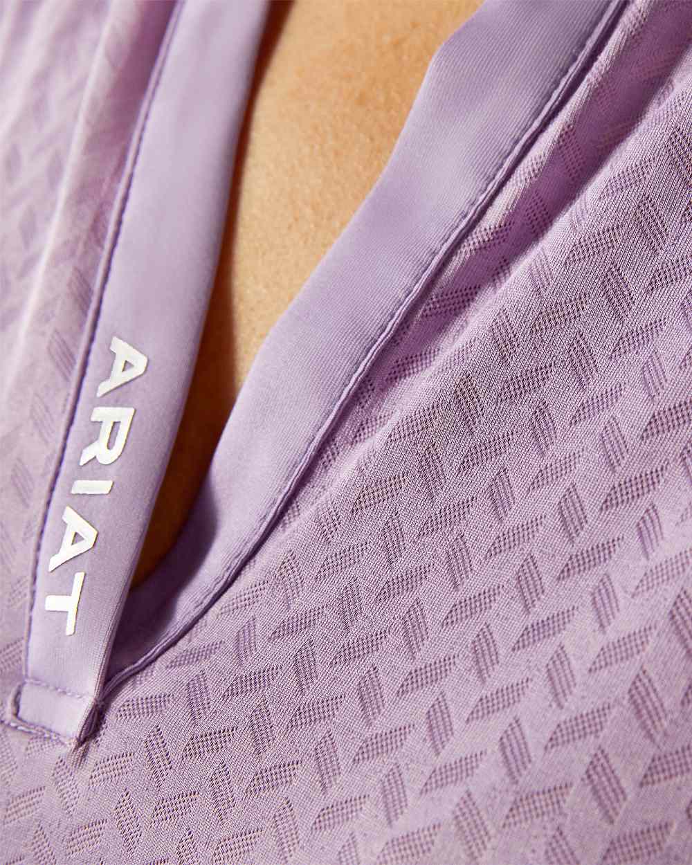 Chalk Violet coloured Ariat Womens Mesa Baselayer on white background 