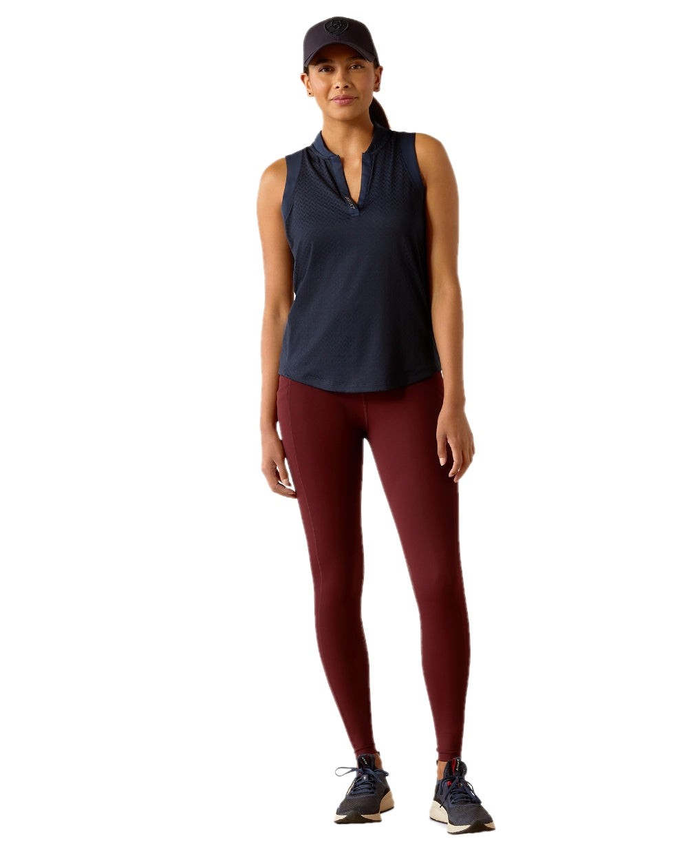 Navy Eclipse coloured Ariat Womens Mesa Baselayer on white background 