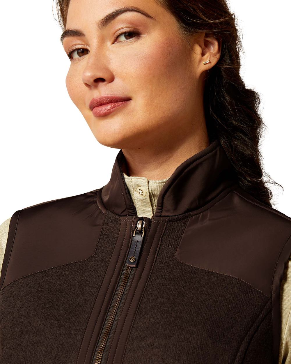 Delicioso coloured Ariat Womens Millbrae Gilet on white background 