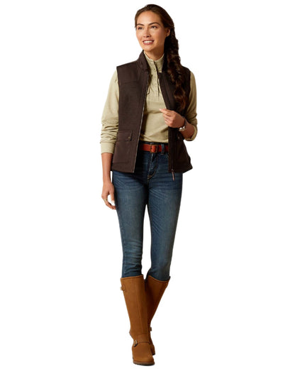 Delicioso coloured Ariat Womens Millbrae Gilet on white background 
