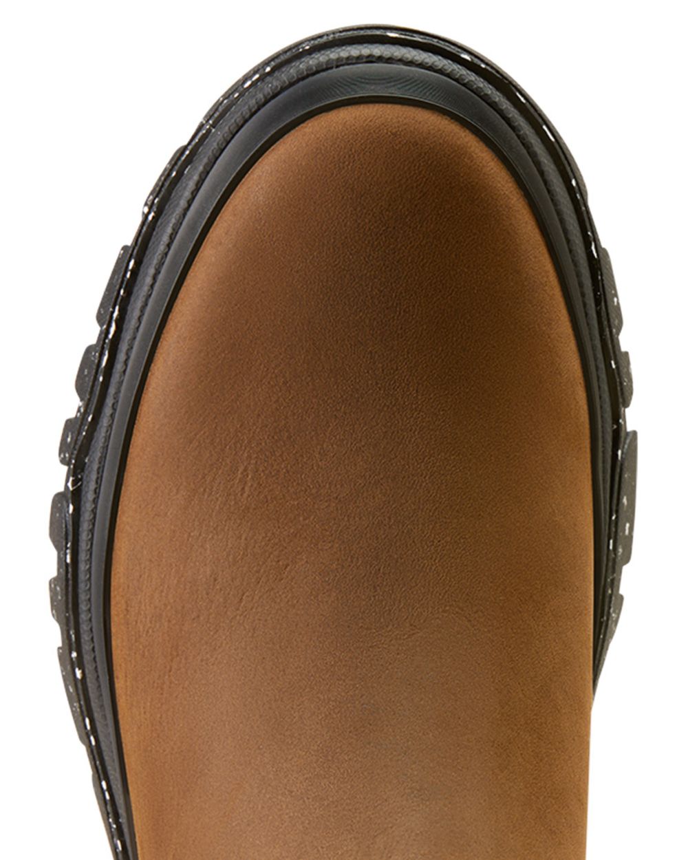 Oily Distressed Brown coloured Ariat Womens Moresby Waterproof Chelsea Boots on white background 