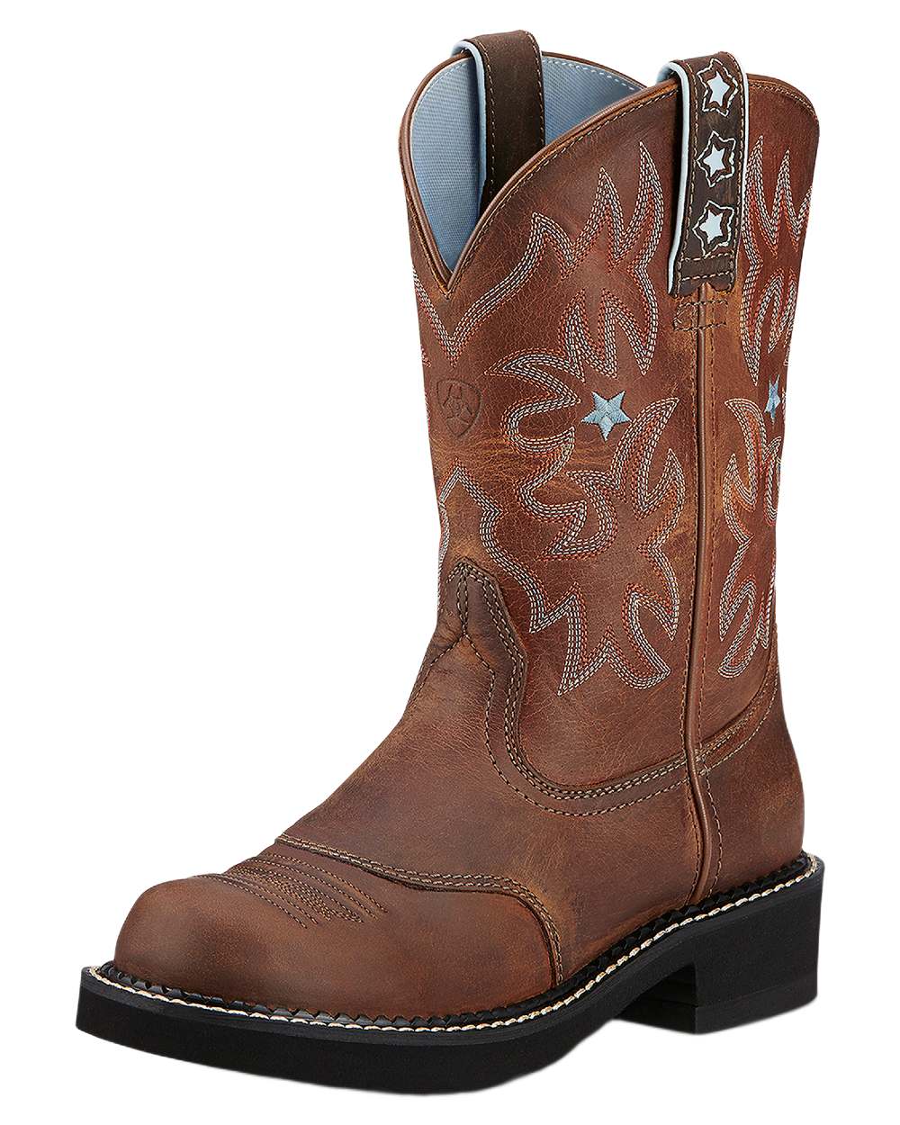 Brown coloured Ariat Womens Probaby Western Boots on white background 