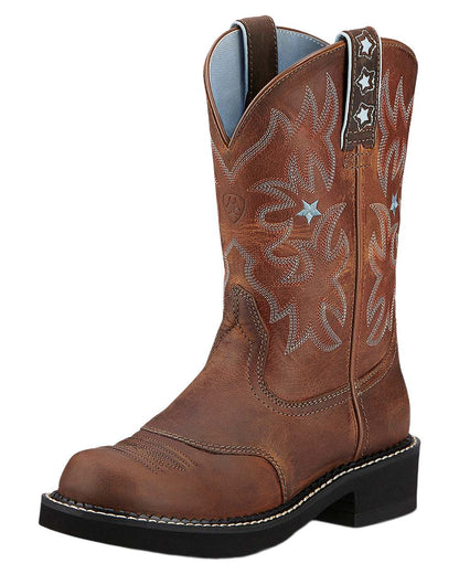 Brown coloured Ariat Womens Probaby Western Boots on white background 