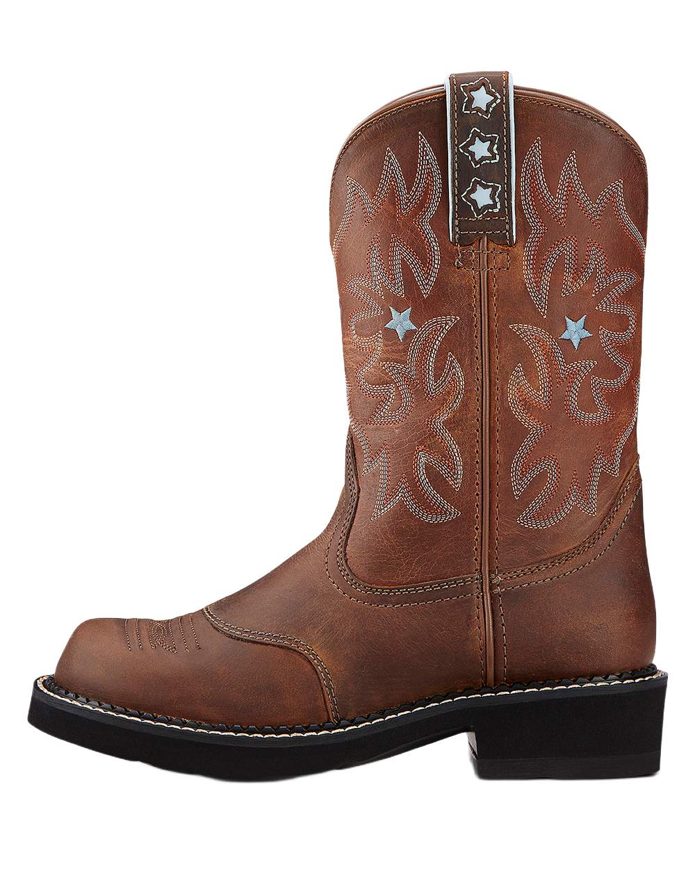 Brown coloured Ariat Womens Probaby Western Boots on white background 