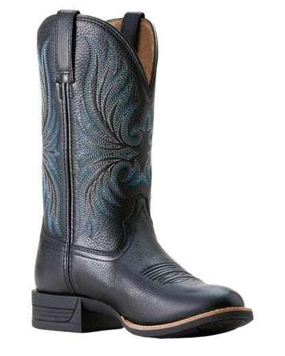 Black Deertan Coloured Ariat Womens Ranahan Western Boot on white background 