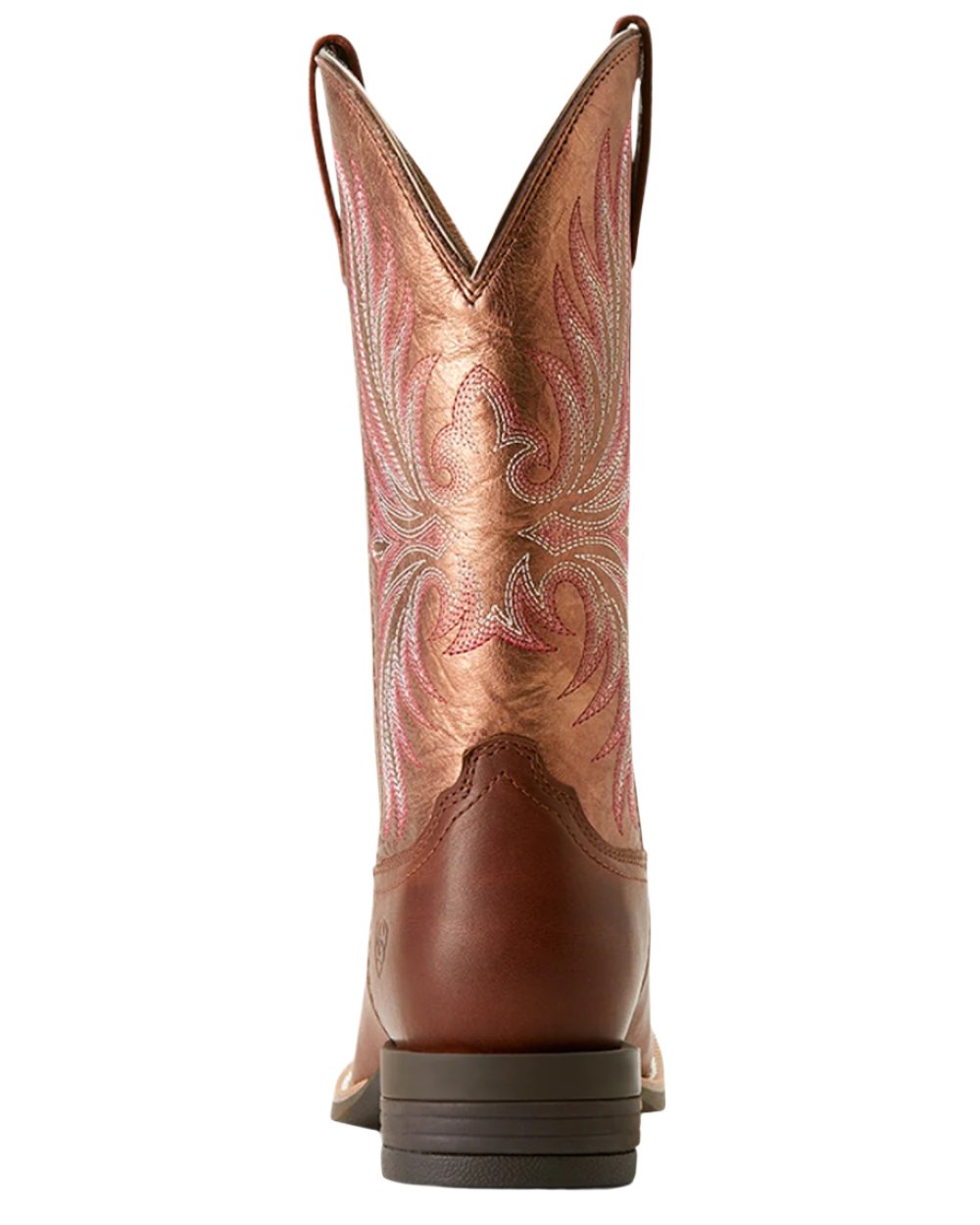 Sienna Saddle Coloured Ariat Womens Ranahan Western Boot on white background 