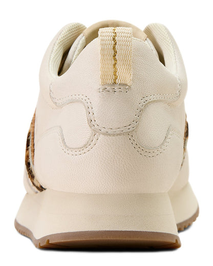 Bright Cream coloured Ariat Womens Ranch Runner Shoes on white background 