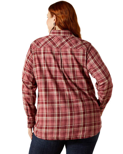 Sunkissed Plaid Coloured Ariat Womens Real Billie Jean Shirt on white background 
