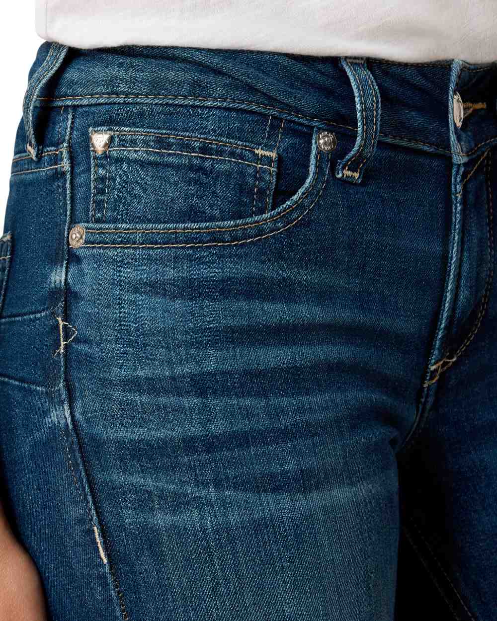 Mackenzie coloured Ariat Womens Real Perfect Rise Abby Straight Jeans on white background 