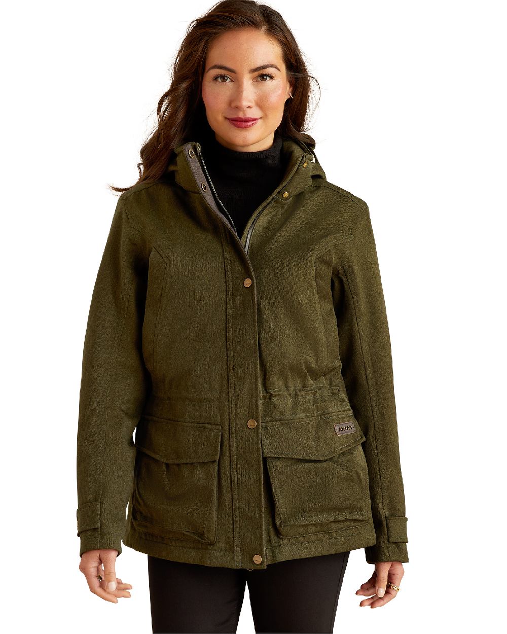 Rosin Coloured Ariat Womens Rhodium Waterproof Insulated Parka on white background 