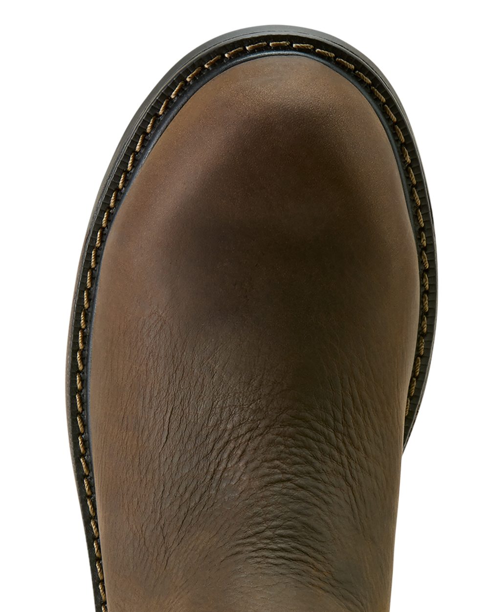 Dark Brown coloured Ariat Womens Riveter Chelsea Waterproof Composite Toe Work Boots on white background 