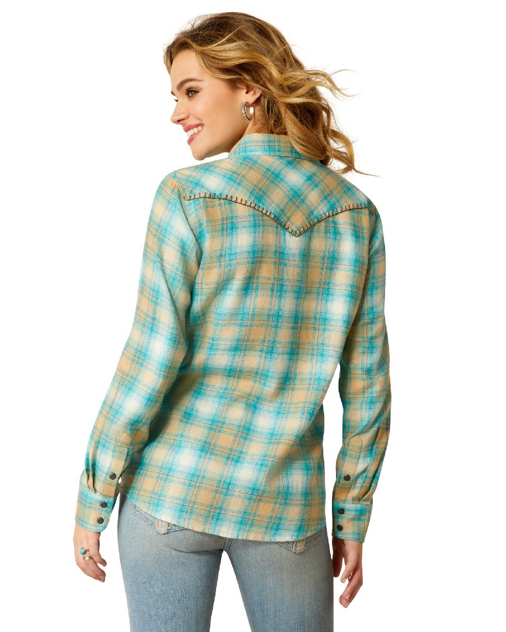 Breeze Plaid Coloured Ariat Womens Roping Plaid Shirt on white background 