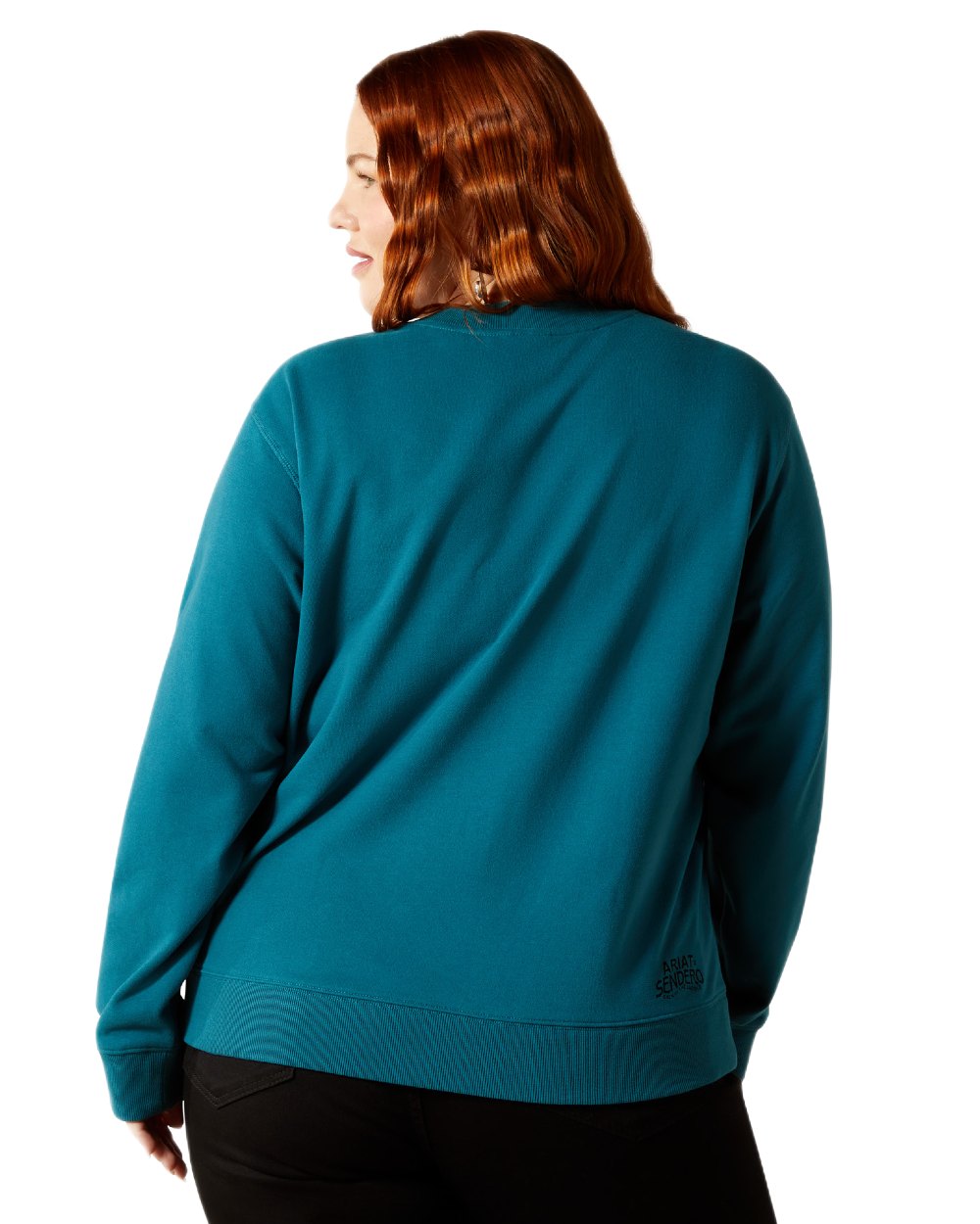 Dragonfly Coloured Ariat Womens Sendero West Is Best Sweatshirt on white background 