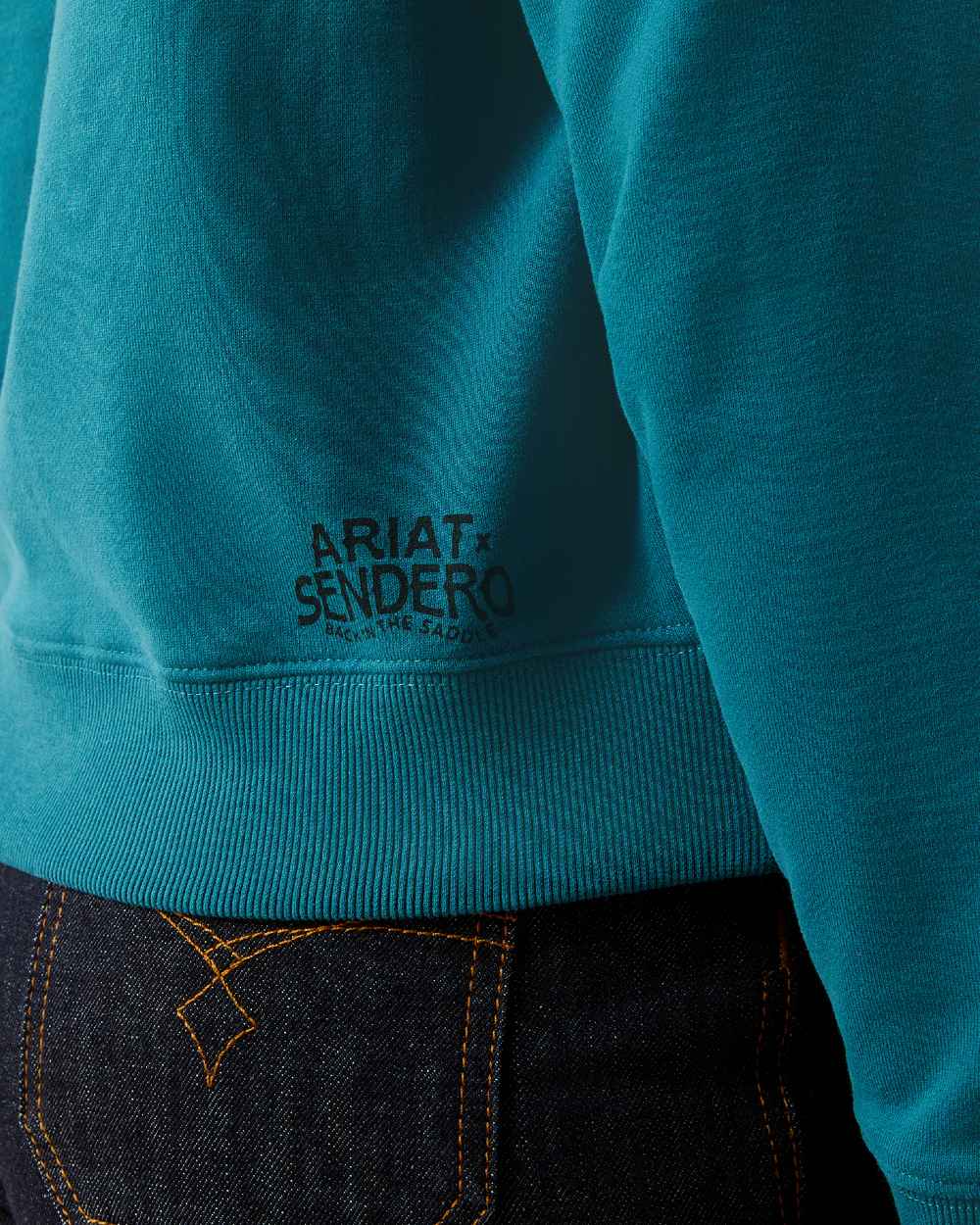 Dragonfly Coloured Ariat Womens Sendero West Is Best Sweatshirt on white background 