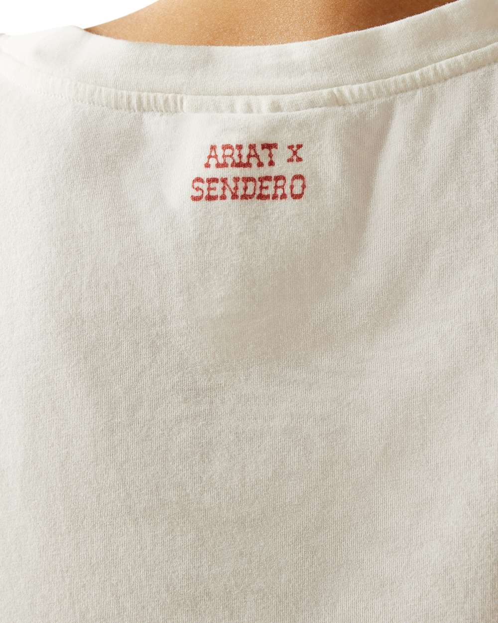 White Coloured Ariat Womens Sendero Yeehaw Short Sleeve T-Shirt on white background 