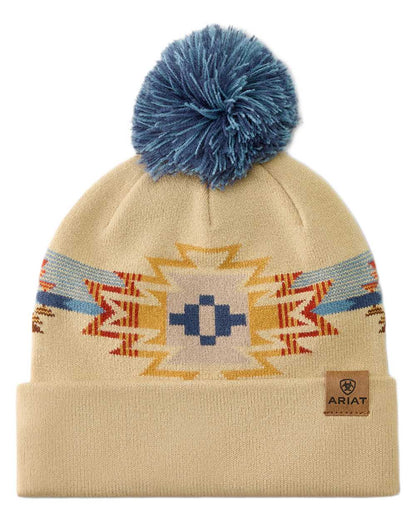 Natural Serape coloured Ariat Womens Serape Beanie on white background 