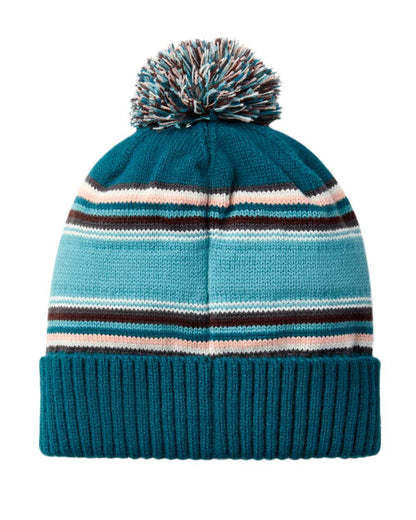 Turquoise Coloured Ariat Womens Serape Beanie on white background 