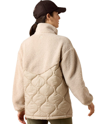 Chateau Grey coloured Ariat Sherpuff Jacket on white background 
