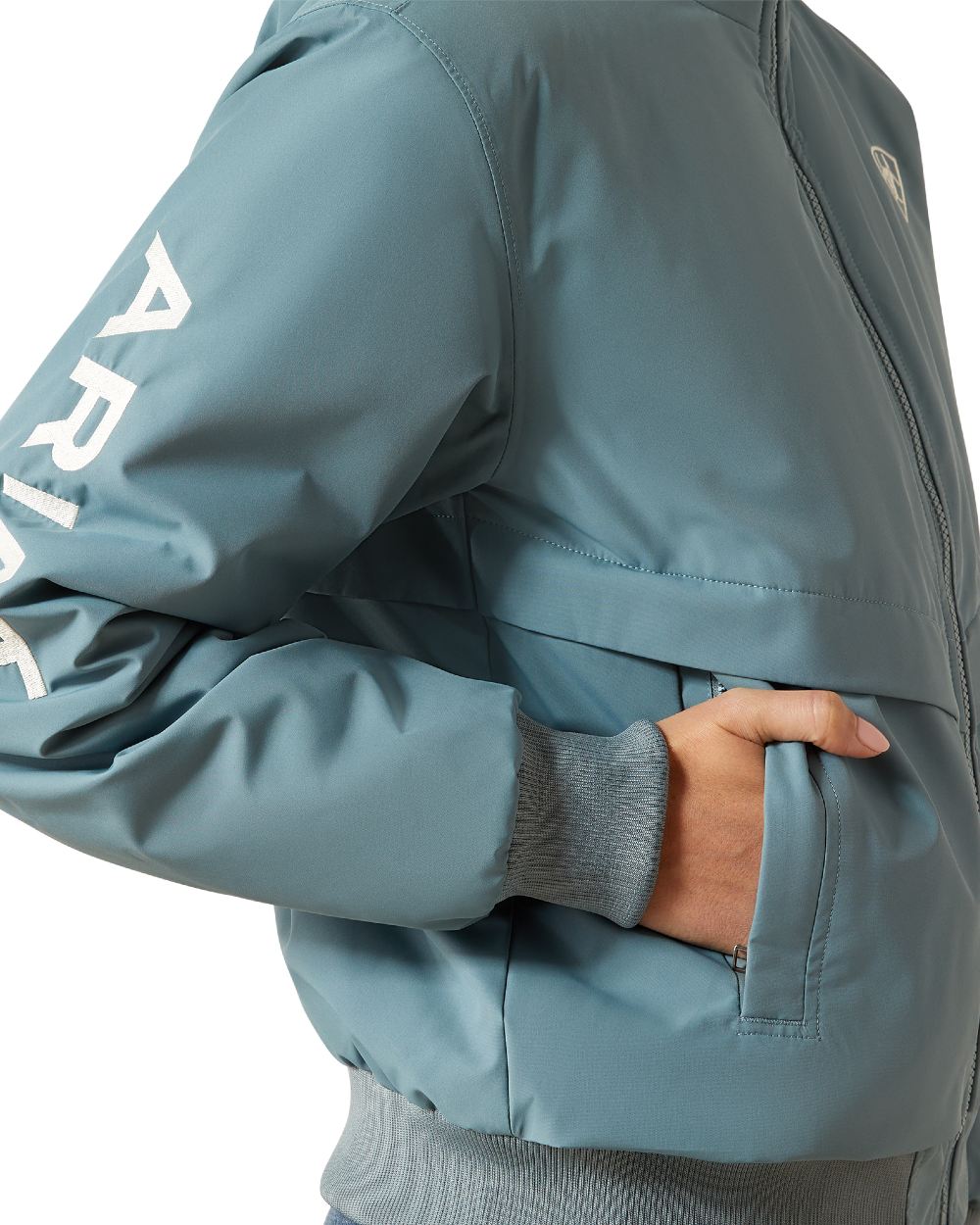 Steel Stage Coloured Ariat Womens Stable 2.0 Insulated Jacket on white background 