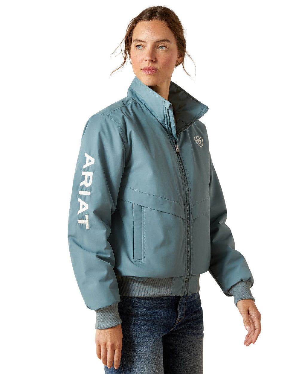Steel Stage Coloured Ariat Womens Stable 2.0 Insulated Jacket on white background 
