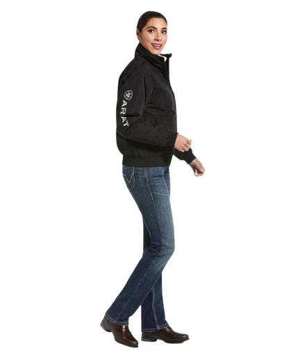 Black Coloured Ariat Womens Stable Insulated Jacket on white background 