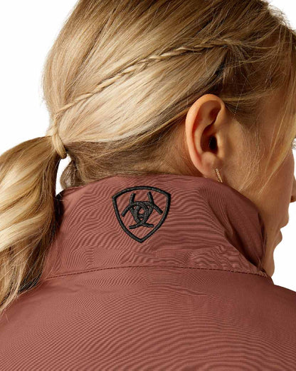 Marron Coloured Ariat Womens Stable Insulated Jacket on white background 