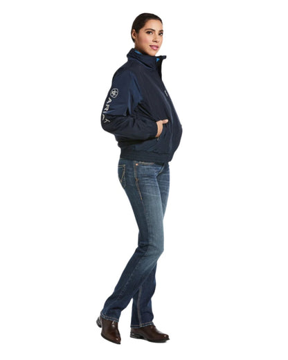 Navy Coloured Ariat Womens Stable Insulated Jacket on white background 