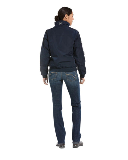 Navy Coloured Ariat Womens Stable Insulated Jacket on white background 