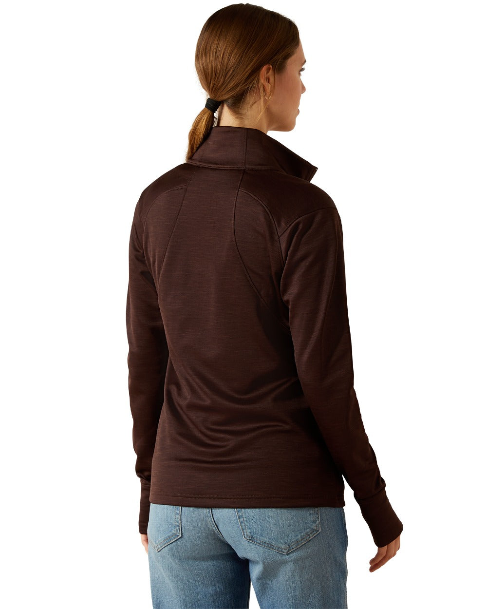 Java Coloured Ariat Womens Team EQ Half Zip Pullover on white background 