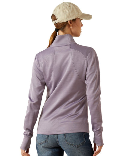 Purple Ash Coloured Ariat Womens Team EQ Half Zip Pullover on white background 
