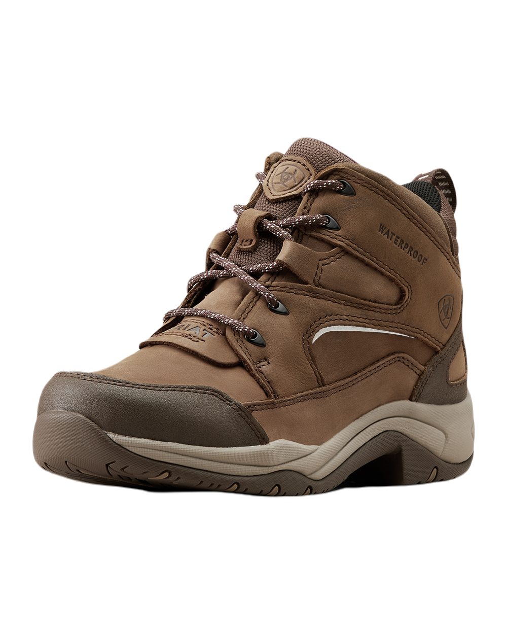 Palm Brown coloured Ariat Womens Telluride II H2O Waterproof Boots on white background 