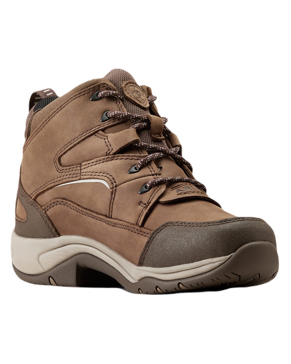 Palm Brown coloured Ariat Womens Telluride II H2O Waterproof Boots on white background 