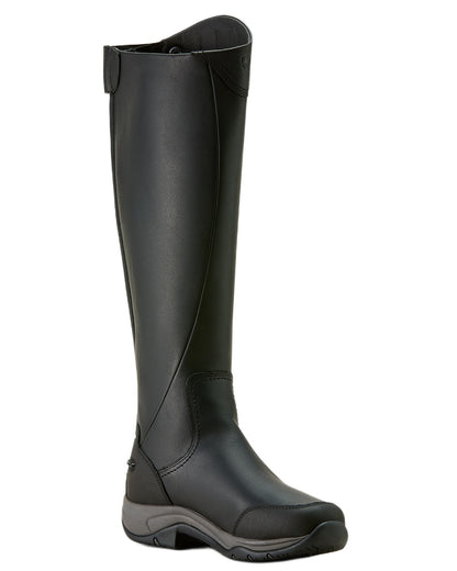 Black coloured Ariat Womens Telluride Tall Waterproof Boots on white background 