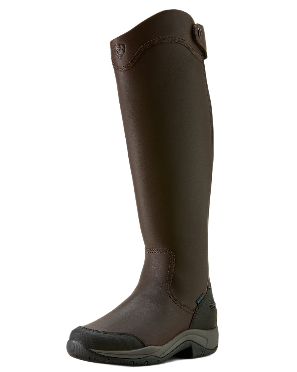 Dark Brown coloured Ariat Womens Telluride Tall Waterproof Boots on white background 